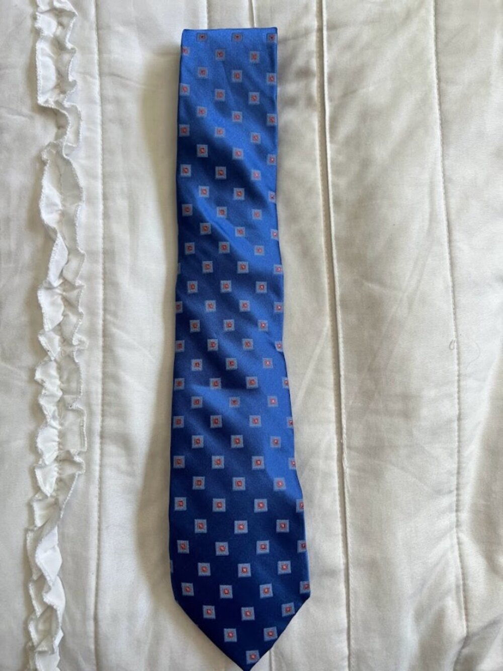 Michael Kors Blue Geometric Silk Tie